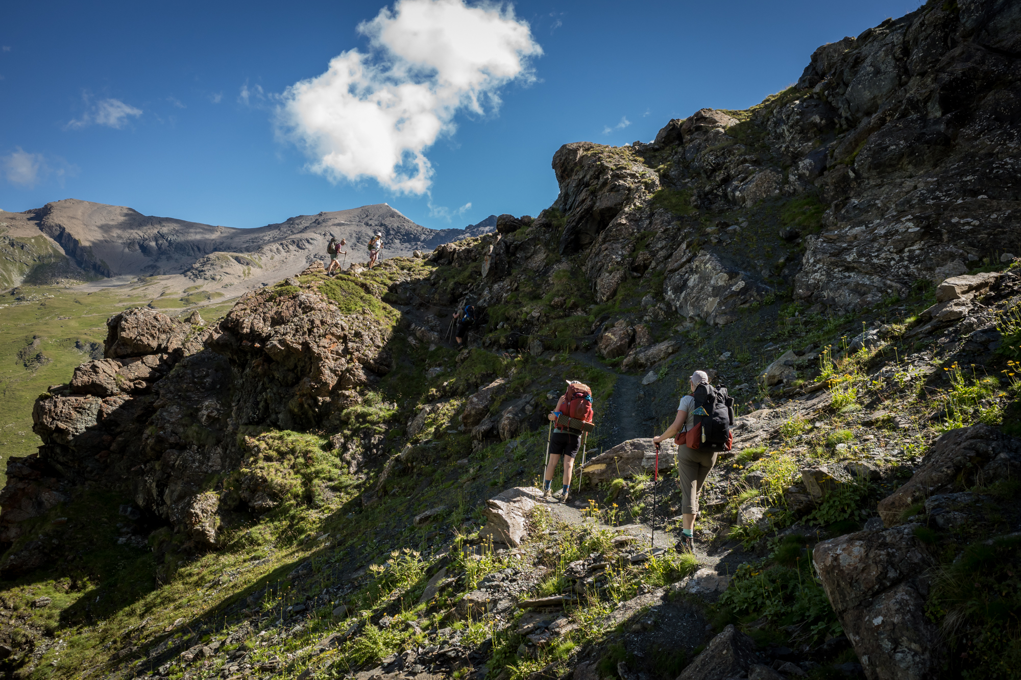Hikers in de bergen