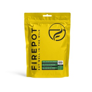 Firepot - Dahl en rijst met spinazie - Outdoormaaltijd