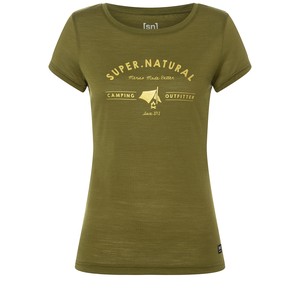 Super.Natural Merino Camping Tee Avocado Gold Dames - Small Super.Natural Merino Camping Tee Avocado Gold Dames - Small