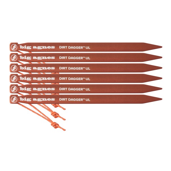 Big Agnes Dirt Dagger - Lichtgewicht tentharing 15 cm - set van 6 stuks Big Agnes Dirt Dagger - Lichtgewicht tentharing 15 cm - set van 6 stuks
