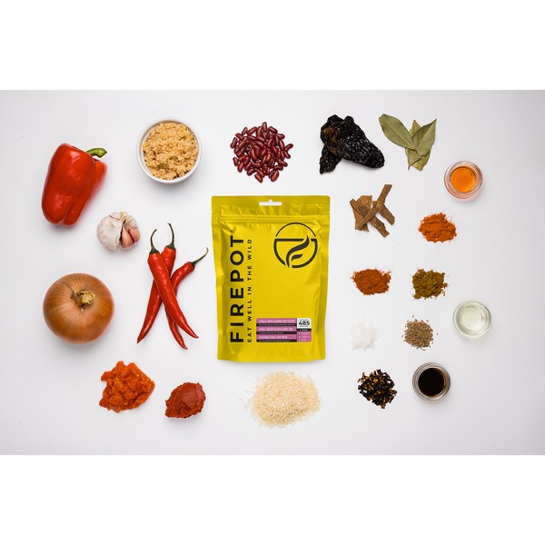 Firepot - Chili Non Carne met rijst - Outdoormaaltijd Firepot - Chili Non Carne met rijst - Outdoormaaltijd