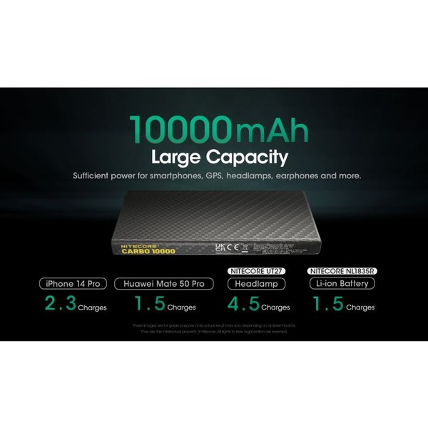Nitecore CARBO 10000 Powerbank - Ultralicht en spatwaterdicht - met Power Delivery (PD) aansluiting Nitecore CARBO 10000 Powerbank - Ultralicht en spatwaterdicht - met Power Delivery (PD) aansluiting