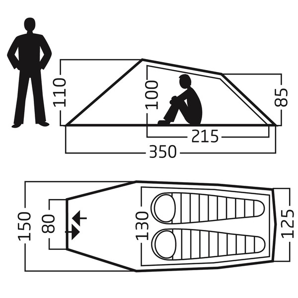 Nordisk Halland 2 LW - lichtgewicht tweepersoons tunneltent (huur) Nordisk Halland 2 LW - lichtgewicht tweepersoons tunneltent (huur)