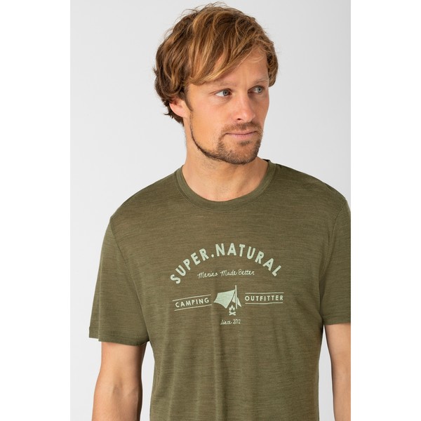 Super.Natural Man Camping Tee Olive Night - Extra Large Super.Natural Man Camping Tee Olive Night - Extra Large
