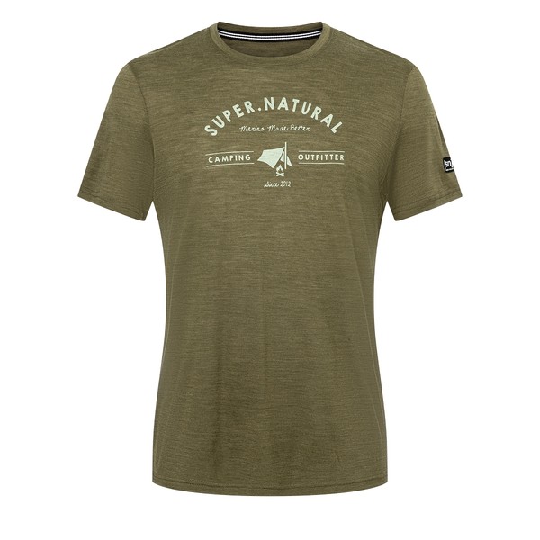 Super.Natural Man Camping Tee Olive Night - Extra Large Super.Natural Man Camping Tee Olive Night - Extra Large