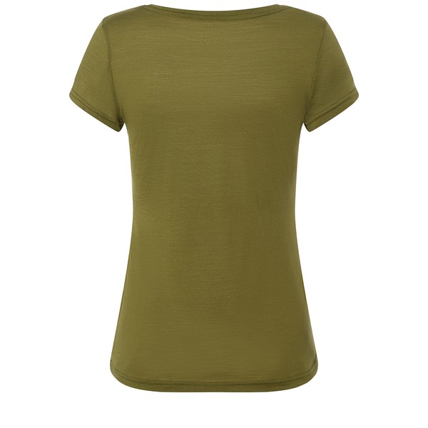 Super.Natural Merino Camping Tee Avocado Gold Dames - Large Super.Natural Merino Camping Tee Avocado Gold Dames - Large